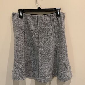 LOFT Womens Gray Sherpa Flare Skirt Size Medium Elastic Waistbanf